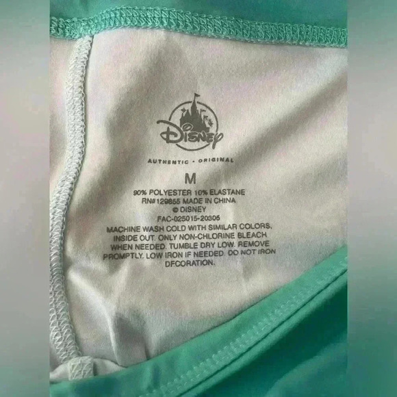 Disney Parks Teal Super Soft Castle Print Capri Leggings Medium - Picture 3 of 3